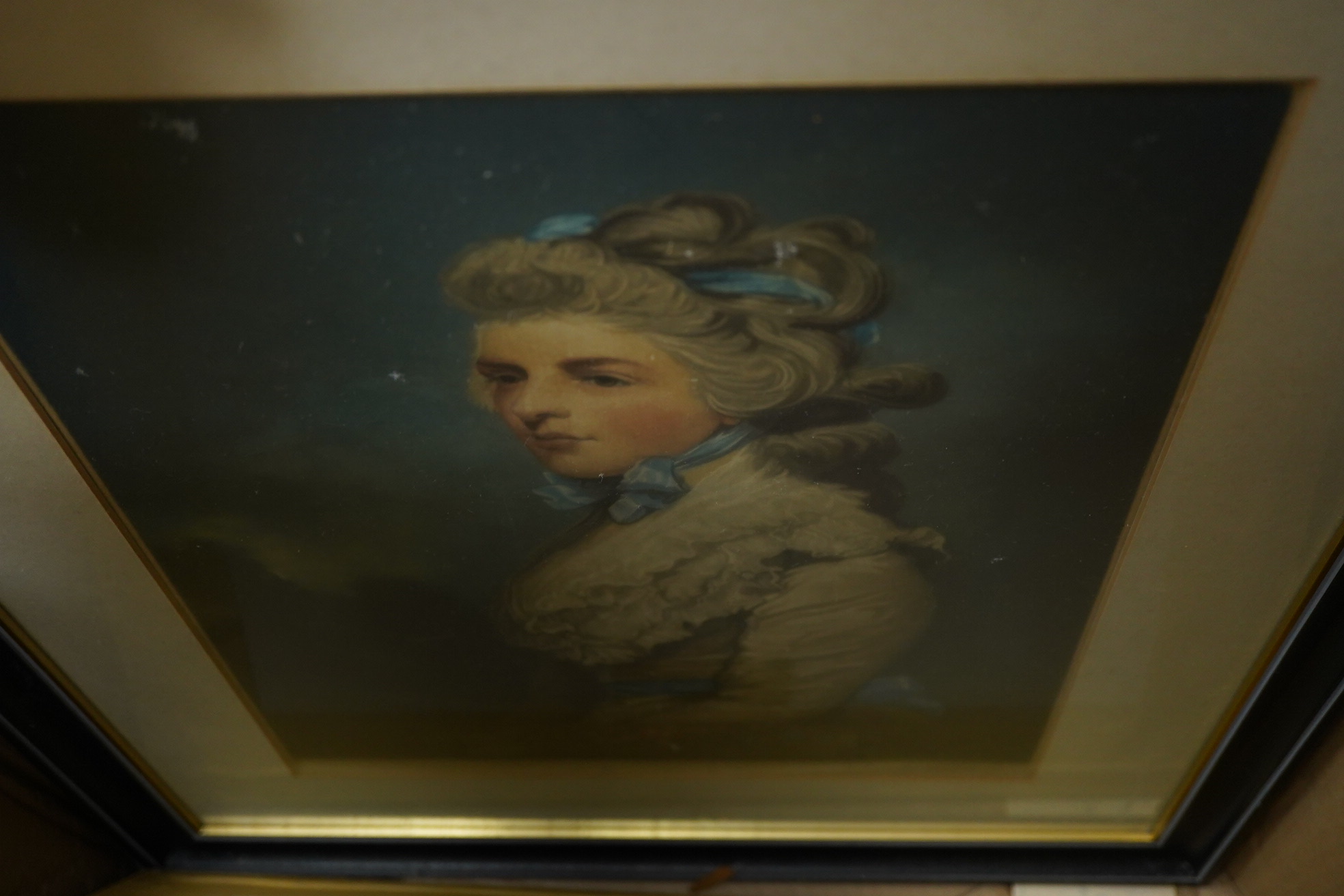 A collection of six 18th century style colour mezzotints: Lady Hamilton by A Macbeth-Raeburn, Miss Stanton by William Walker, others by Will Henderson, Francis S Walker and Daniel A Wehrschmidt